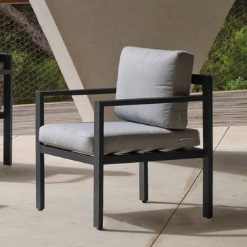 Sillón de aluminio para jardín [Hondina] de Hevea - Sillón de aluminio con cojines desenfundables, para exterior. Disponible en color blanco, plata, marrón, nude, champagne o antracita.