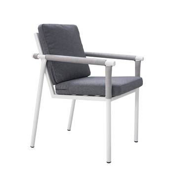 Sillón de comedor aluminio y cuerda [Merlot] de Hevea - Sillón-comedor para jardín y terraza de aluminio y cuerda. Disponible en los colores blanco, antracita y champagne.
