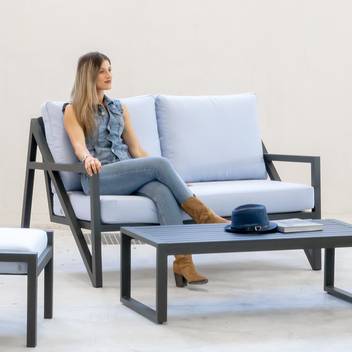 Cjto aluminio: sofá 2p + sillones + mesa [Albania] de Hevea - imagen 3
