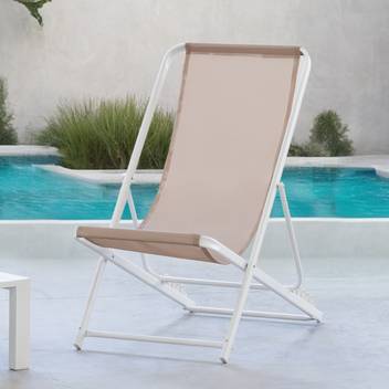 Tumbona plegable de aluminio y textilen [Berlín] de Hevea - Tumbona plegable, 5 posiciones, de aluminio y textilen, para jardín. Disponible en varios colores.