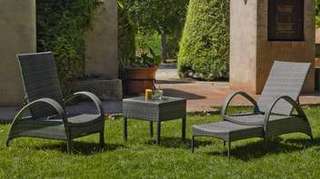 Sillón-cama reposapiés extensible, ratán [Padova] de Hevea - imagen 2