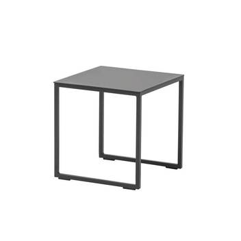 Mesa auxiliar ▢35 de aluminio [Davis] de Mooma - Mesa auxiliar cuadrada de 35 cm de diámetro, con estructura y top de aluminio lacado en color blanco, antracita o taupe, para jardín o terraza.