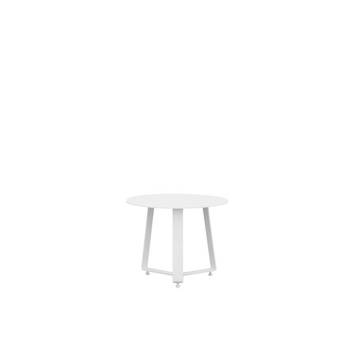 Mesa auxiliar ◯45 de aluminio [Bangor] de Mooma - Mesa auxiliar redonda de 45 cm de diámetro, con estructura y top de aluminio lacado en color blanco, antracita o taupe, para jardín o terraza.