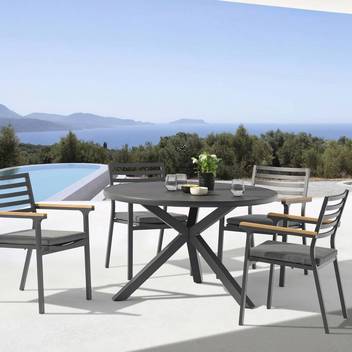 Sillón comedor de aluminio y teca [Broome] - imagen 3