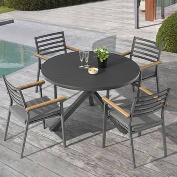 Sillón comedor de aluminio y teca [Broome] - imagen 4
