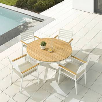 Sillón comedor de aluminio y teca [Broome] - imagen 6