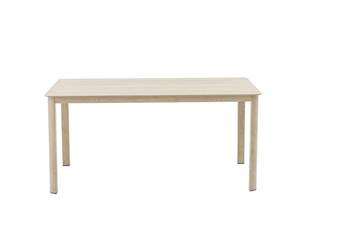 Mesa comedor ▯160 efecto madera [Harmony] de Mooma - Mesa de comedor rectangular de aluminio 160x88 cm para exterior, estética efecto madera y líneas contemporáneas.