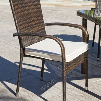 Sillón comedor-jardín apilable de ratán [Bergamo] de Hevea - Sillón apilable de comedor para jardín o terraza, de ratán sintético color marrón