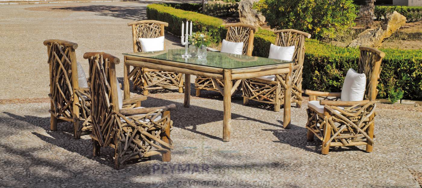 Mesa comedor Madera tropical Aberdin - Mesa de comedor de madera tropical, para jardín o terraza