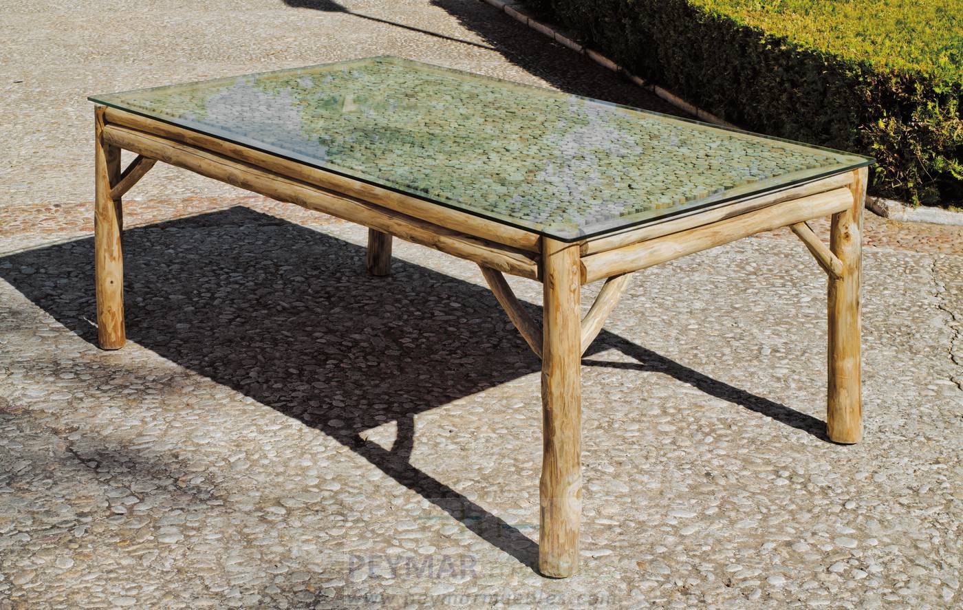 Mesa de comedor de madera tropical, para jardín o terraza