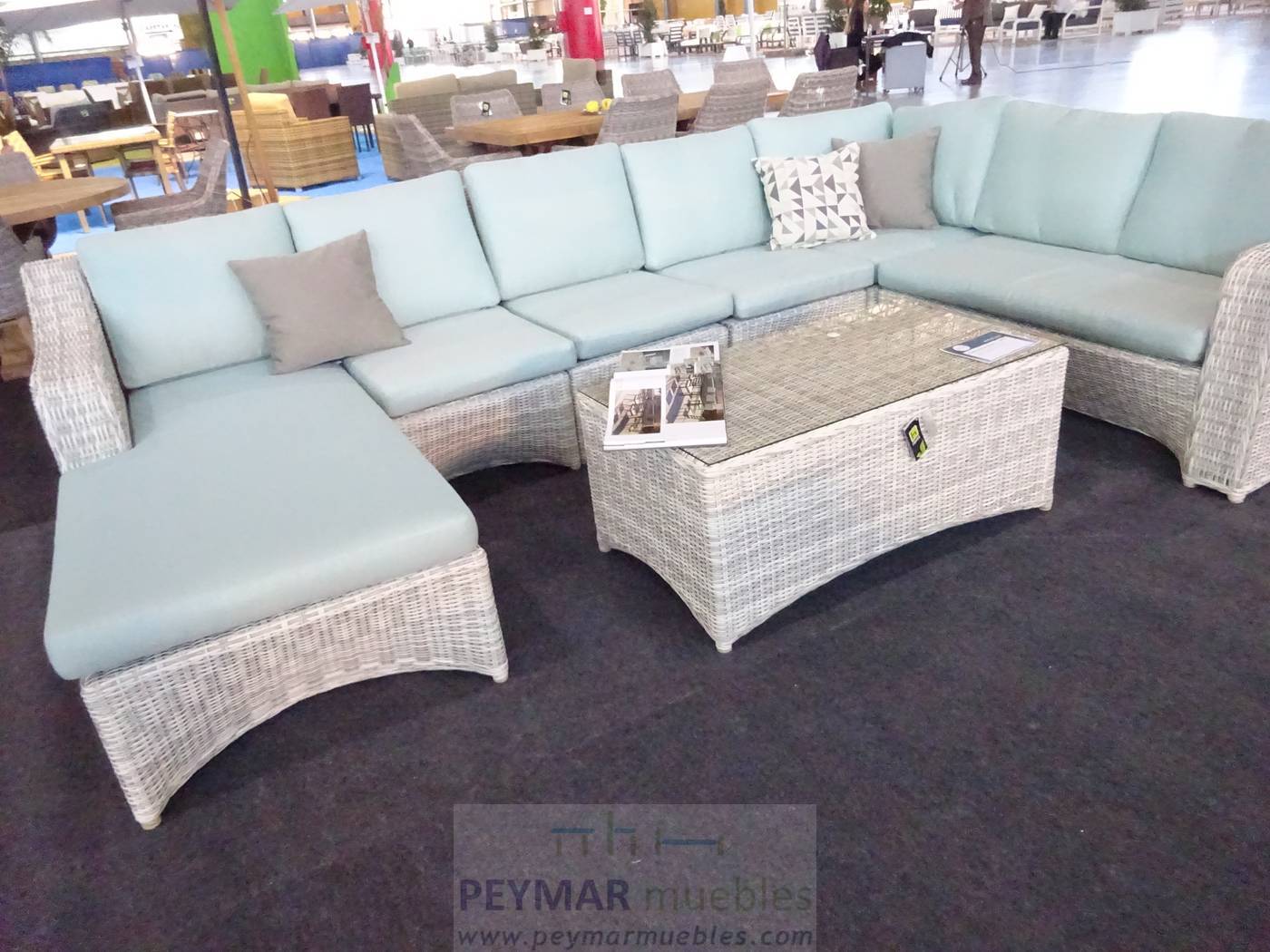 Set Médula Luxe Chaislonge/Newport-8 - 1 módulo sofá 2 plazas + 1 silla medianera + 1 Chaise-longue + 1 mesa centro + cojines