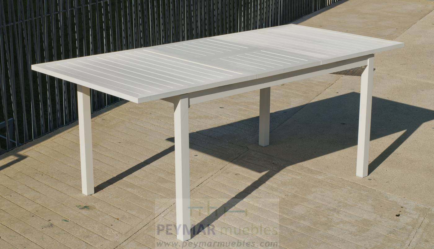 Set Aluminio PalmaExt-Caravel 220-8 - Conjunto de aluminio luxe: mesa extensible 170-220 cm. + 8 sillones. Disponible en color blanco, antracita, champagne, plata o marrón.