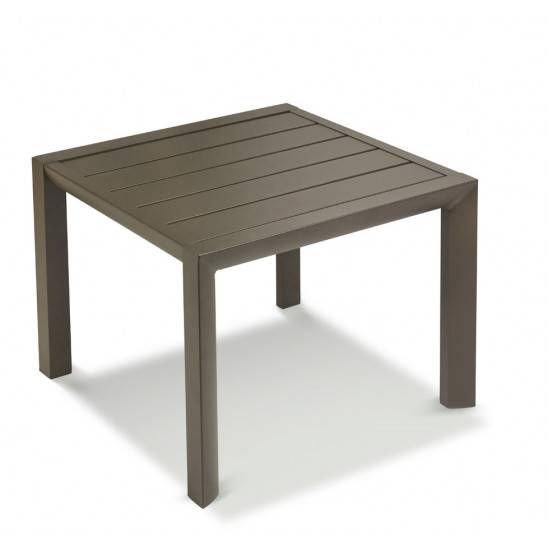 Mesa auxiliar de aluminio. Disponible en color blanco, gris, bronce o negro.