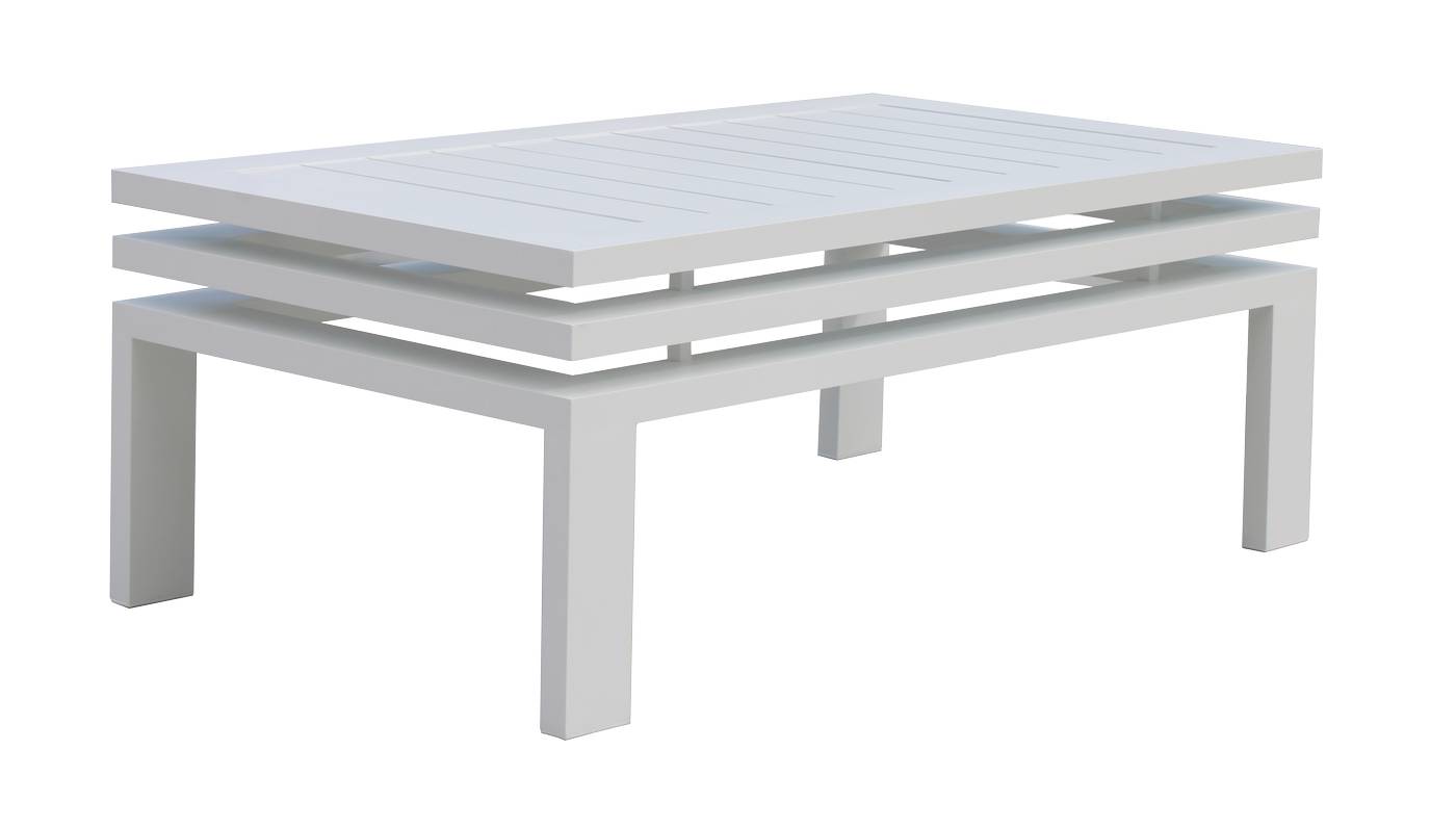 Set Aluminio Caledonia-8 - Conjunto super lujo de aluminio: sofá de 3 plazas + 2 sillones + 1 mesa de centro. Colores blanco, antracita, marrón, champagne o plata.