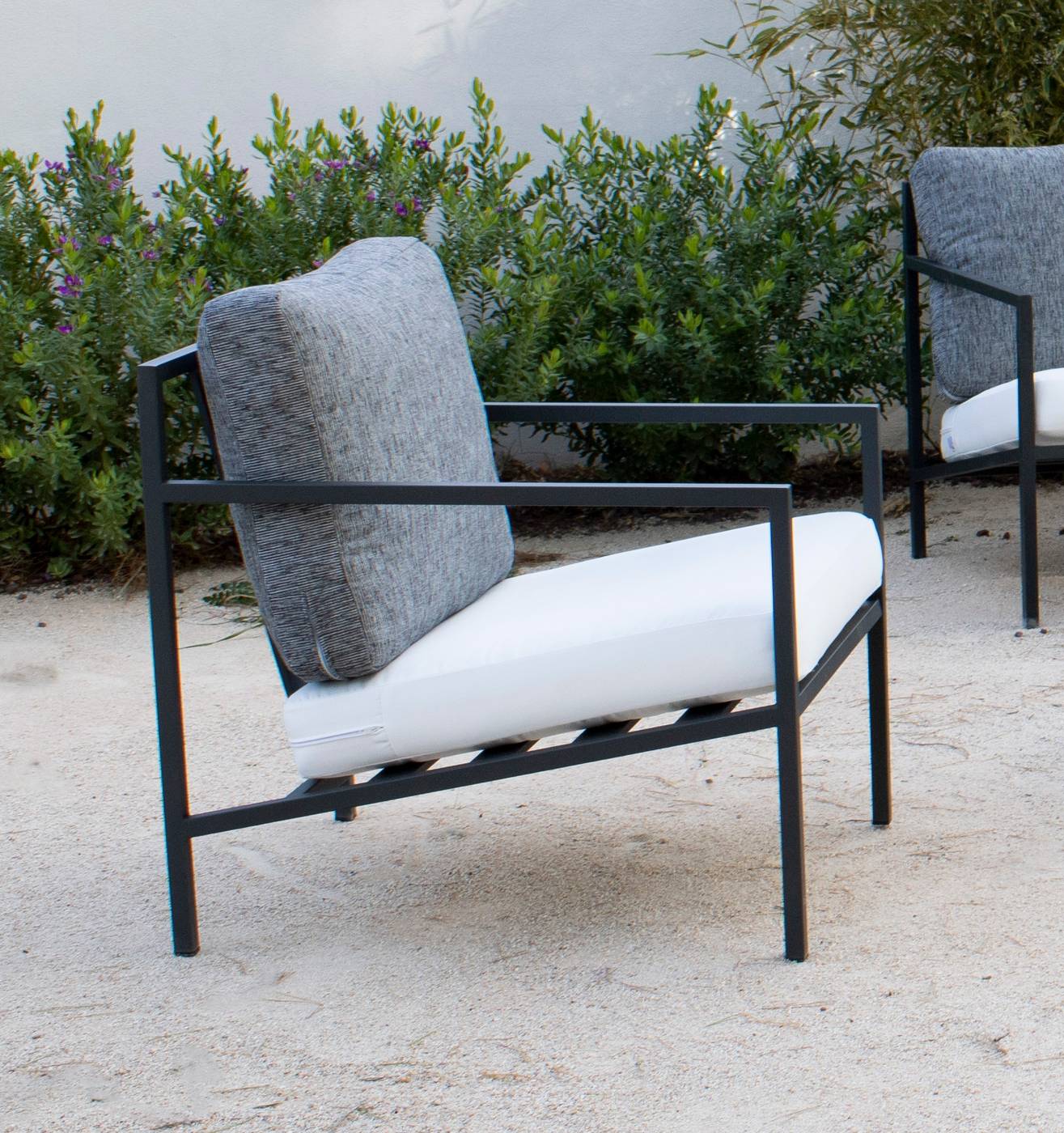 Set Aluminio Capri-8 - Conjunto aluminio: sofá 3 plazas + 2 sillones + 1 mesa de centro. Estructura color blanco o antracita.