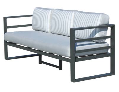 Set Aluminio Marsel-10 - Conjunto de aluminio: 1 sofá 3 plazas + 2 sillones + 1 mesa de centro + 2 reposapiés. Disponible en cinco colores diferentes.
