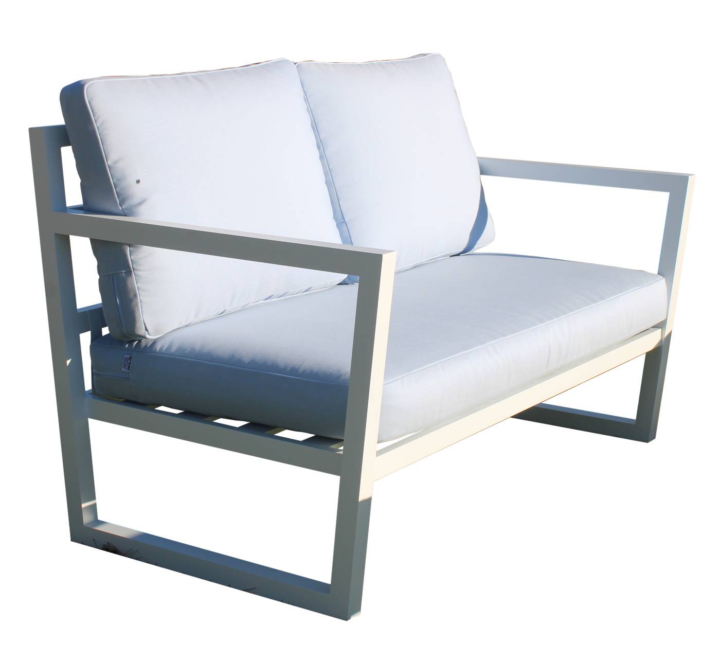 Set Aluminio Piona-9 - Conjunto de aluminio para exterior: sofá 2 plazas + 2 sillones + mesa de centro + 2 taburetes. Disponible en cinco colores diferentes.