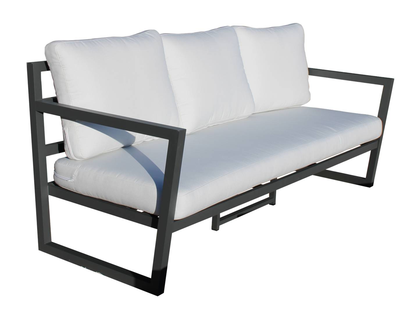 Set Aluminio Piona-8 - Conjunto de aluminio para exterior: sofá 3 plazas + 2 sillones + mesa de centro. Disponible en cinco colores diferentes.