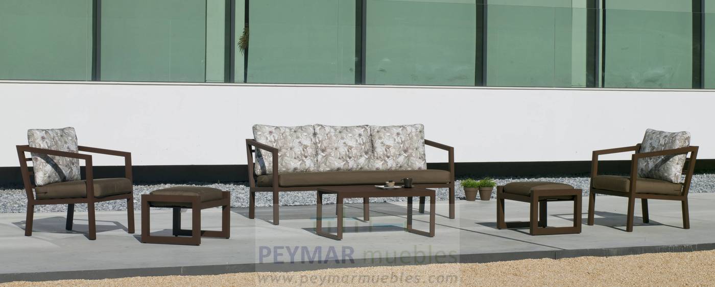Set Aluminio Luxe Acapulco-8 - Conjunto aluminio luxe: 1 sofá 3 plazas + 2 sillones + 1 mesa de centro + cojines. Disponible en color blanco, bronce, plata o antracita.<br/><br/><b>OFERTA VÁLIDA HASTA EL 30 DE JUNIO O FIN DE EXISTENCIAS</b>