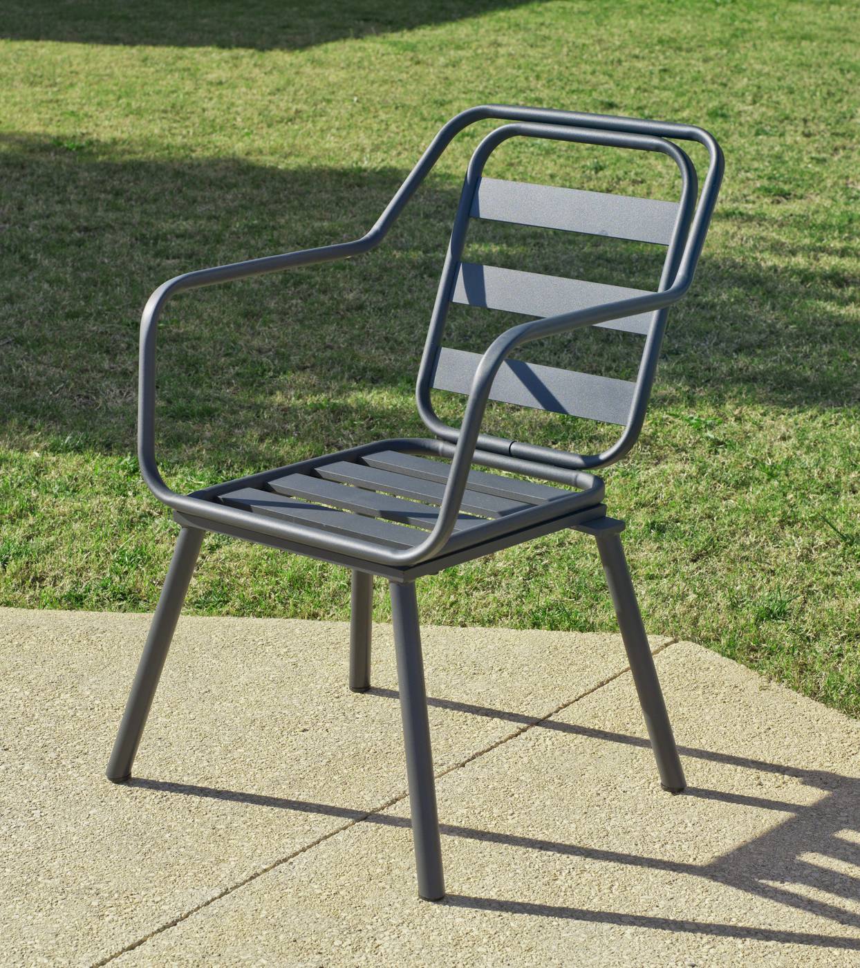 Set Aluminio Palma-Minerva 90-4 - Conjunto aluminio luxe: mesa cuadrada de 90 cm. + 4 sillones. Disponible en color blanco y color antracita.