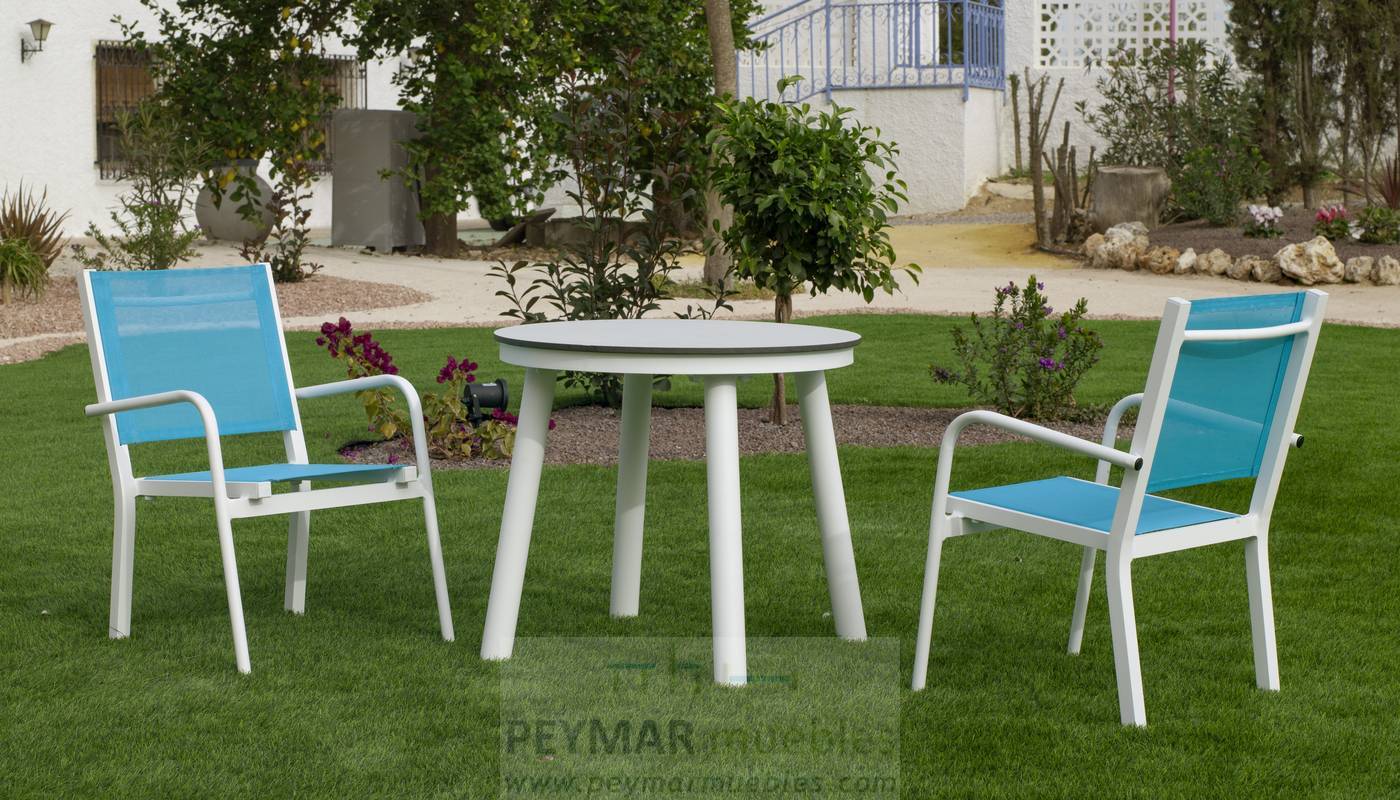 Mesa Disni HPL-60 - Mesa infantil de aluminio color blanco, con tablero HPL de 60 cm color blanco.