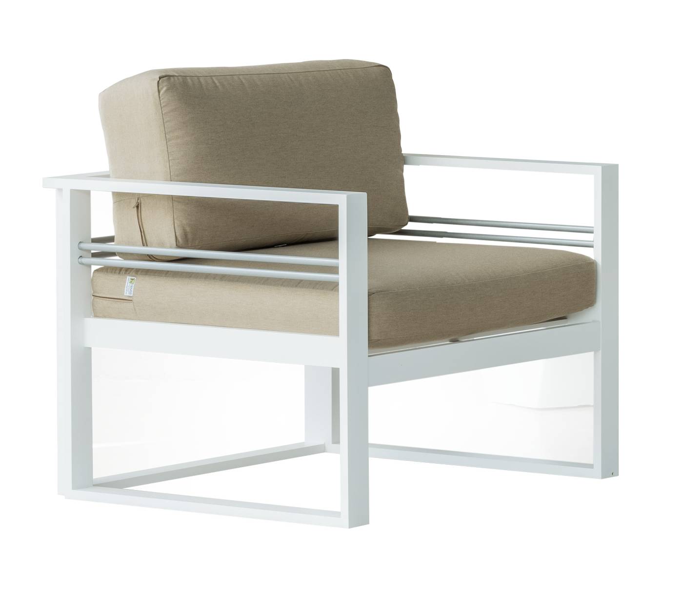 Sillón Aluminio Albourny - Sillón confort para conjunto sofá modular. Estructura aluminio color blanco.