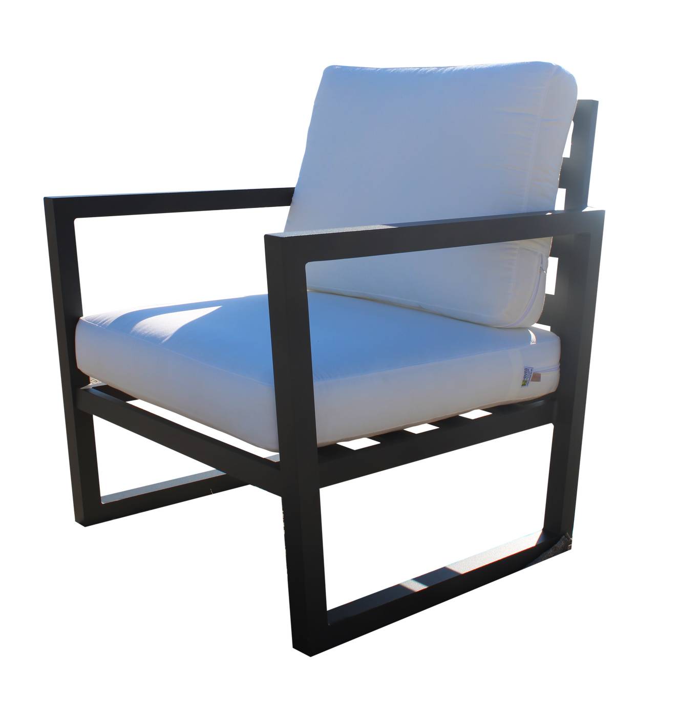 Set Aluminio Alpine-10 - Conjunto de aluminio para exterior: sofá 3 plazas + 2 sillones + mesa de centro + 2 taburetes. Disponible en color blanco o antracita..