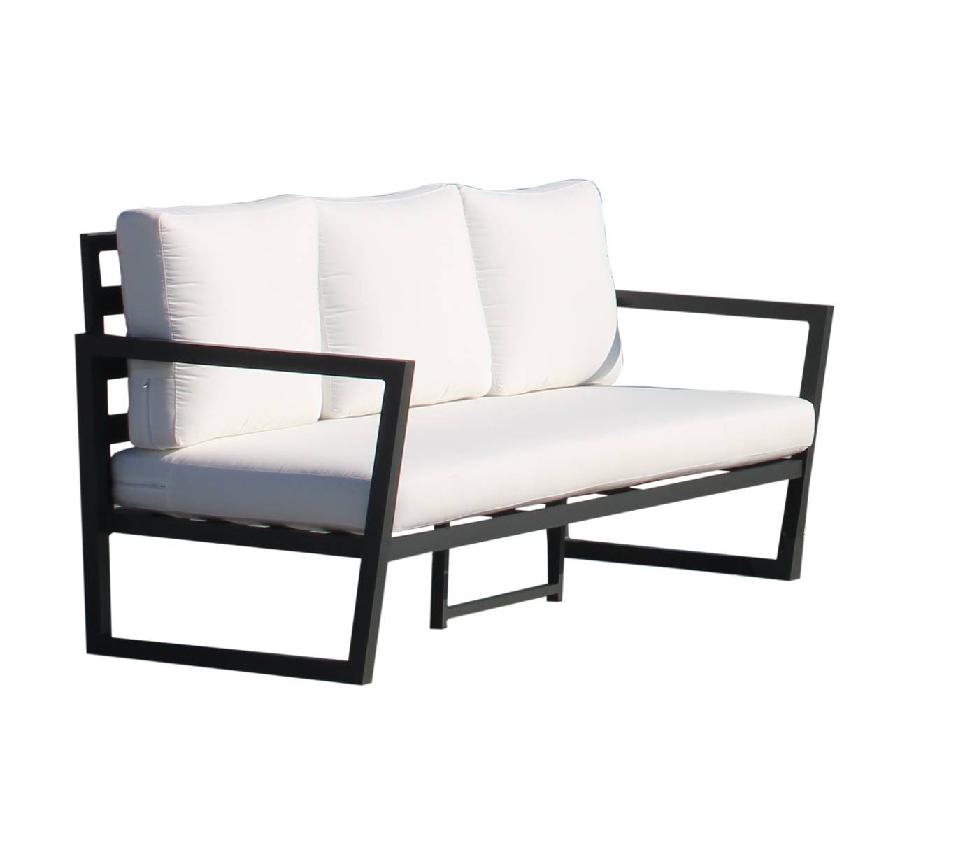 Sofá relax 3 plazas de aluminio para exterior. Disponible en color blanco, antracita, champagne, plata o marrón.