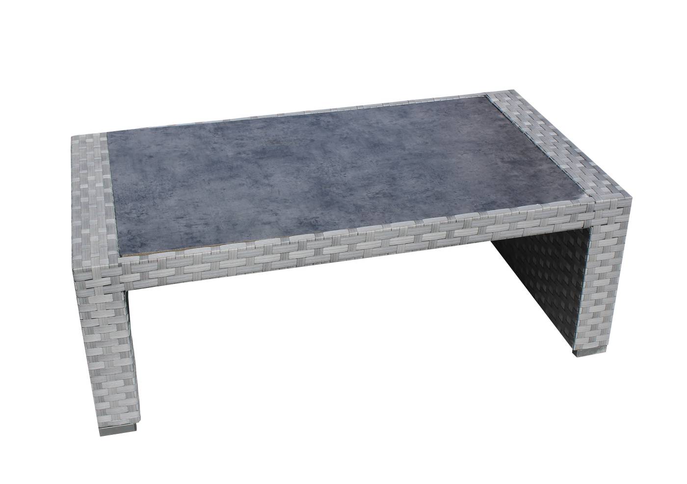 Set Médula Borneo-10 - Conjunto ratán: 1 sofá de 3 plazas + 2 sillones + 1 mesa de centro + 2 taburetes. Hecho de aluminio y médula sintética color blanco o antracita.