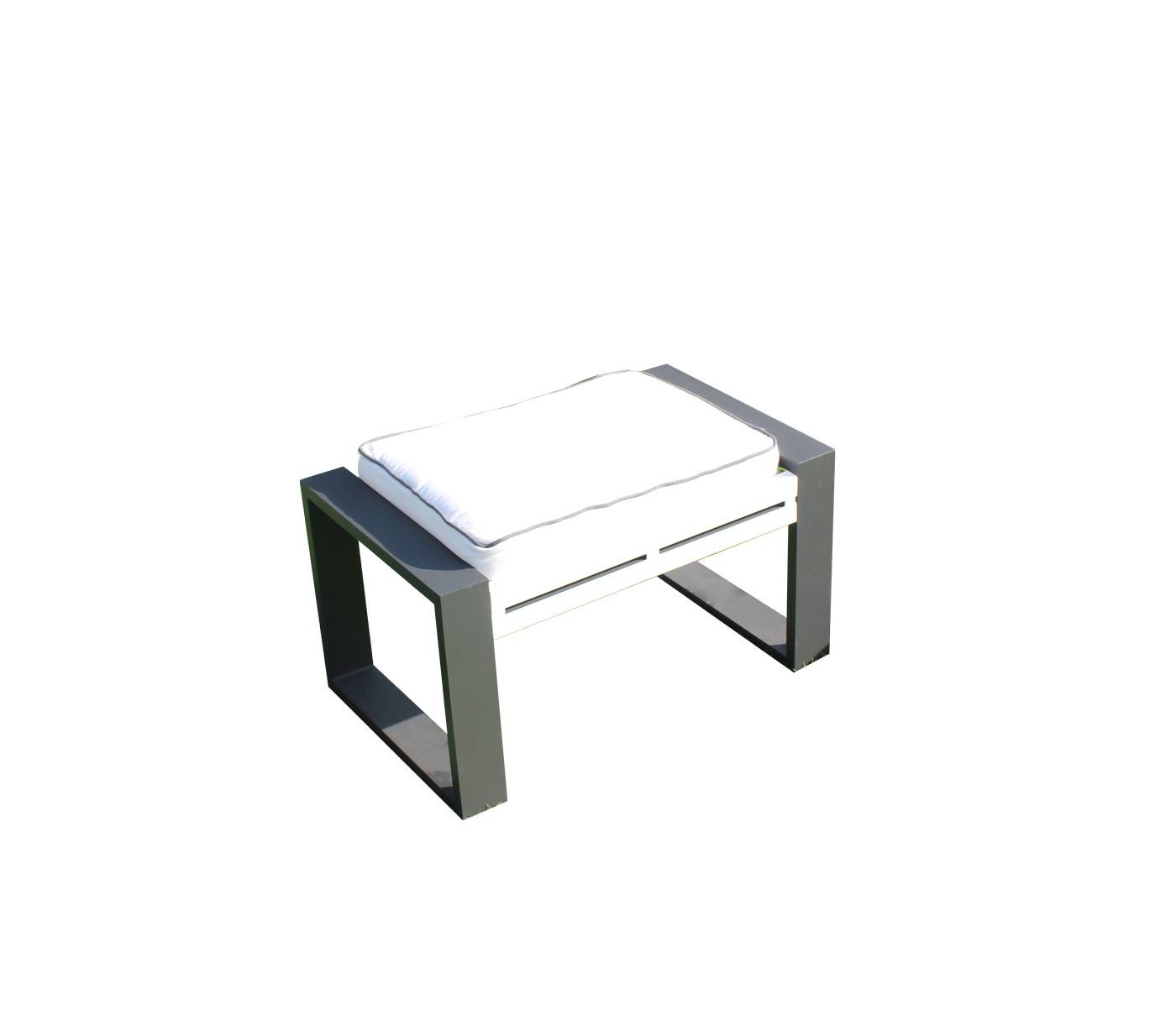 Set Aluminio Sira-10 - Coqueto conjunto de alumnio bicolor: 1 sofá de 3 plazas + 2 sillones + 2 reposapiés + 1 mesa de centro.
