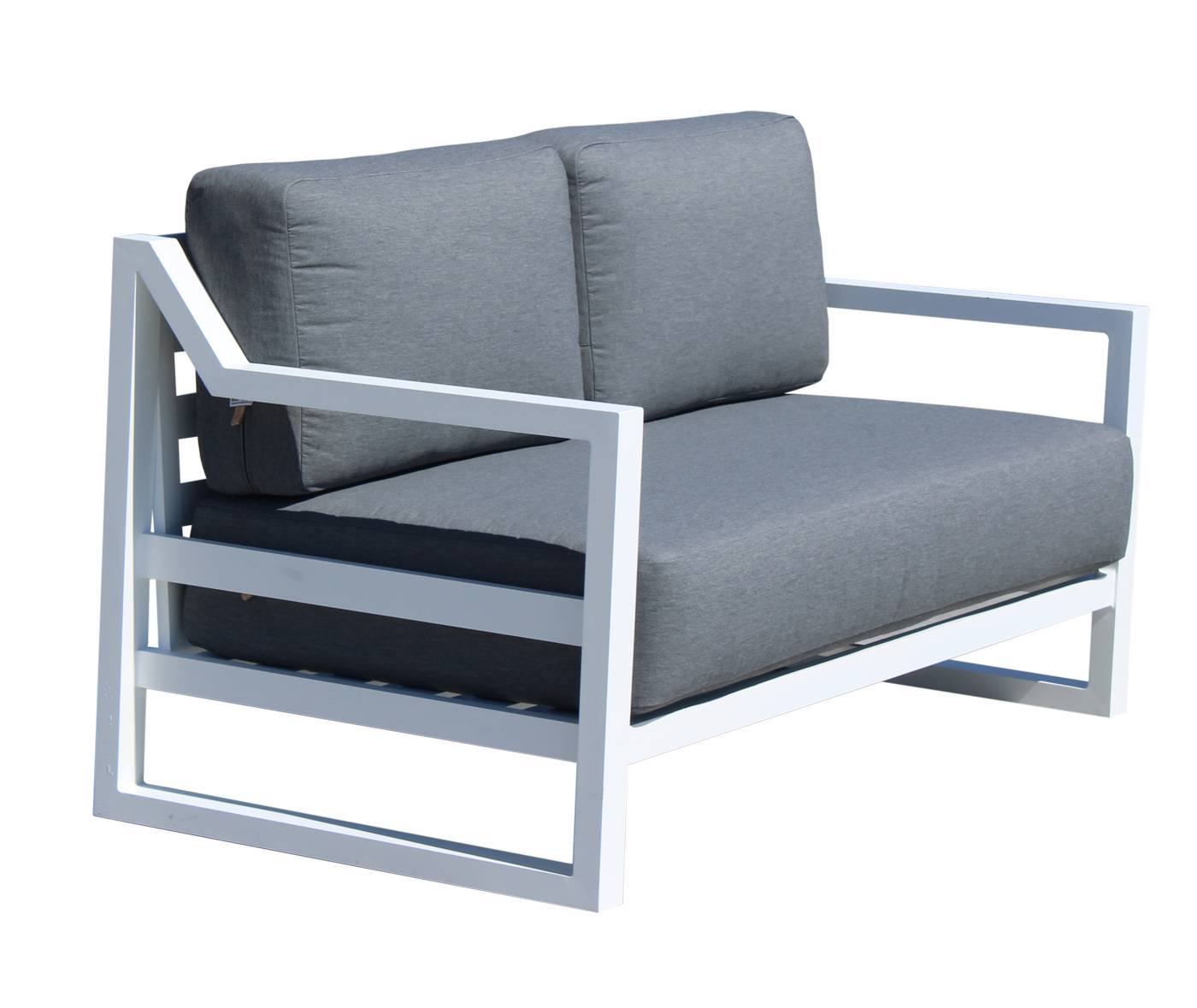 Set Aluminio Luxe Dublian-7 - Lujoso conjunto de aluminio: sofá 2 plazas + 2 sillones + mesa de centro. Color conjunto: blanco, antracita o champagne.