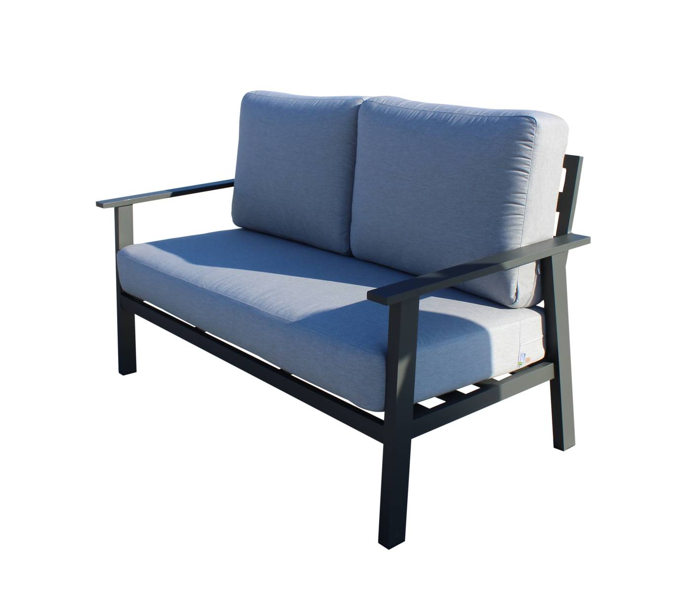 Set Aluminio Eliot-9 - Conjunto aluminio: sofá 2 plazas + 2 sillones + mesa de centro + 2 taburetes. Fabricado de aluminio en color blanco o antracita.