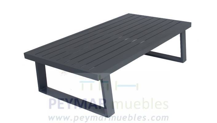 Set Aluminio Luxe Samira-10 - Exclusivo conjunto de alumnio bicolor: 1 sofá de 3 plazas reclinable + 2 sillones reclinables  + 2 reposapiés + 1 mesa de centro.