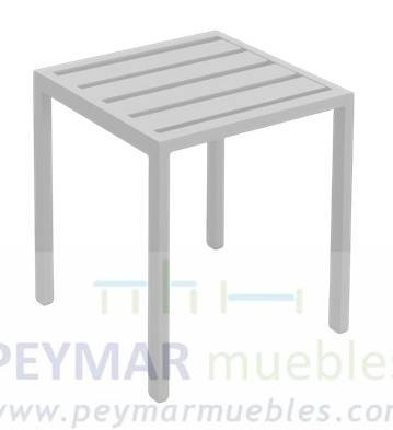 Mesa auxiliar de aluminio . Disponible en color blanco, antracita, champagne, plata o marrón.