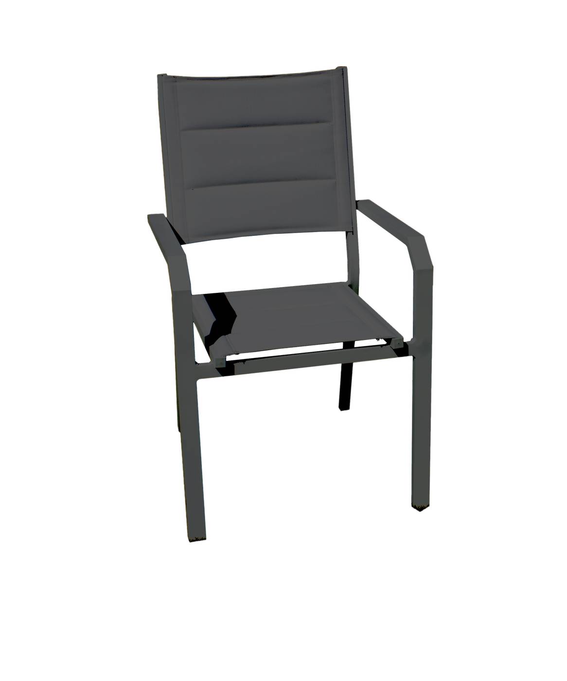 Sillón Aluminio Priscila - Sillón apilable de aluminio, con asiento y respaldo de textilen acolchado. Colores: blanco, antracita, champagne, plata o marrón.