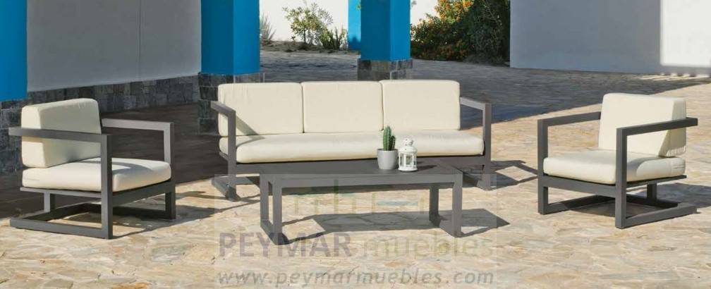 Mesa Centro Aluminio 120 - Mesa de centro rectangular de aluminio. Tablero de aluminio de 120 cm. Disponible en color blanco o antracita.