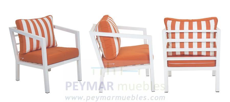 Set Aluminio Luxe Acapulco-7 - Conjunto aluminio luxe: 1 sofá 2 plazas + 2 sillones + 1 mesa de centro. Disponible en color blanco, antracita, champagne, plata o marrón.<br/><br/><b>OFERTA VÁLIDA HASTA EL 30 DE JUNIO O FIN DE EXISTENCIAS</b>