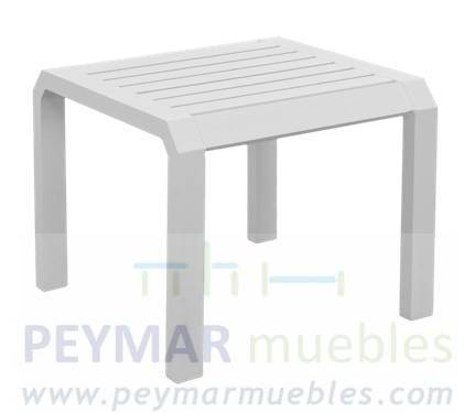 Mesa auxiliar de aluminio luxe. Disponible en color blanco, antracita, champagne, plata o marrón.