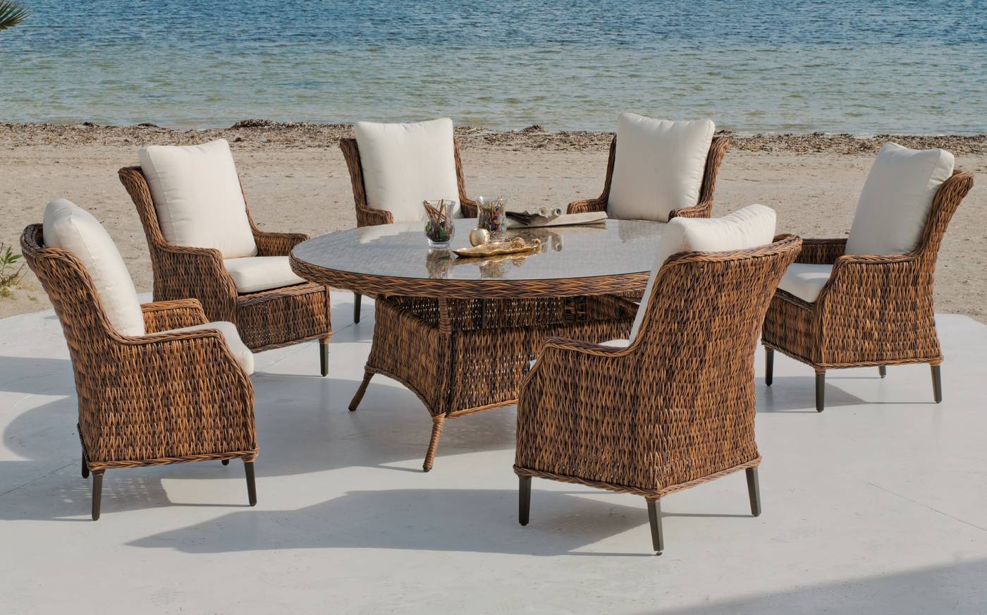 Sillón Médula Luxe Panama-30 - Sillón de comedor de médula sintética lujo, con cojines asiento y respaldo desenfundables.