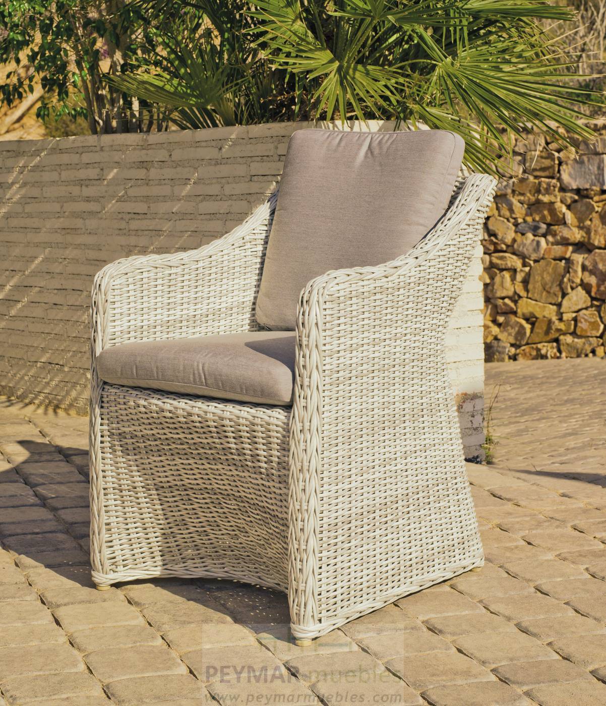 Set Médula Luxe Celebes 180 + 6 sillones - Conjunto de jardín de médula lujo: 1 mesa comedor 180x100 cm + 6 sillones con cojines asiento y respaldo.